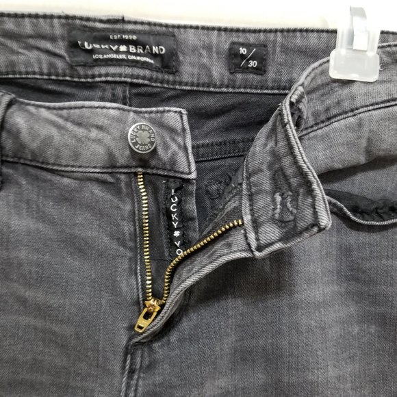 Lucky Brand jeans 10/30 Lolita Shrunken Boot bootcut denim split cuff frayed hem - Picture 9 of 16